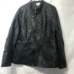 Cato Jacket XL Faux Leather Quilted Black